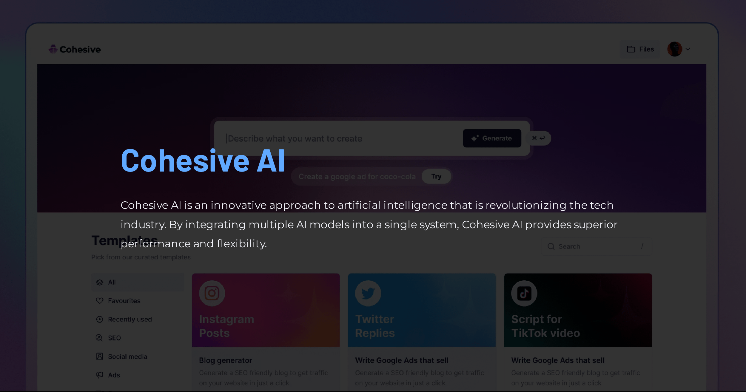 Cohesive AI leading the technological revolution with a unified AI system model.