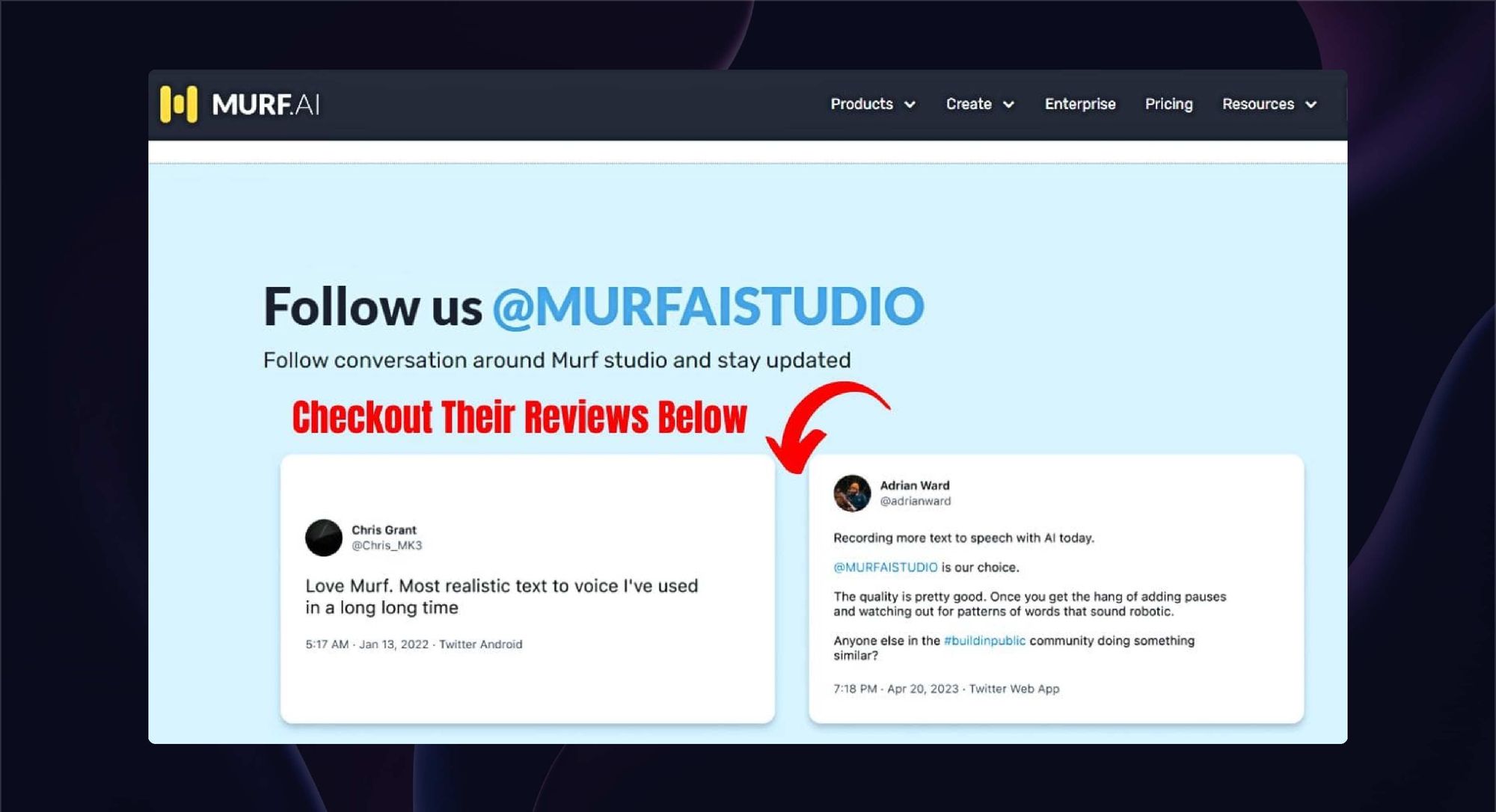 Follow Murf ai on social media