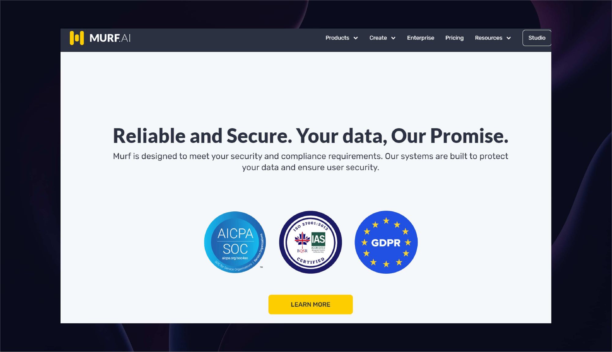 Murf ai has reliable and secure your data