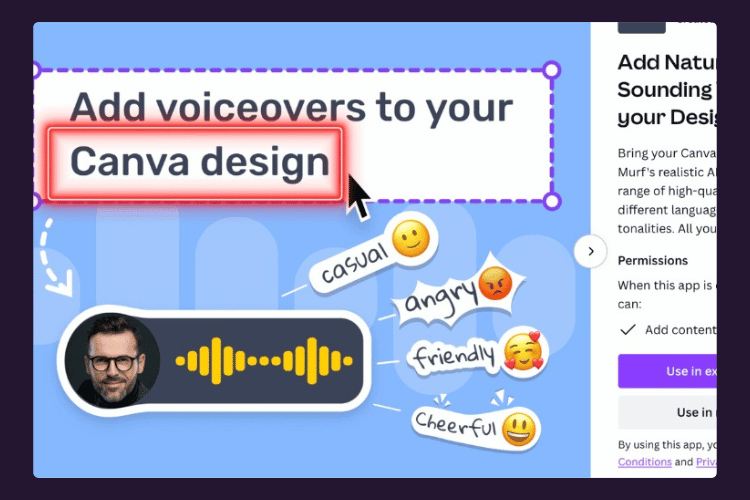 Canva design with a voiceover on Murf Ai