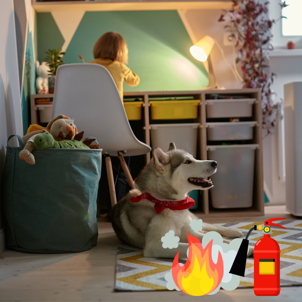 Child and dog safety around battery operated heater